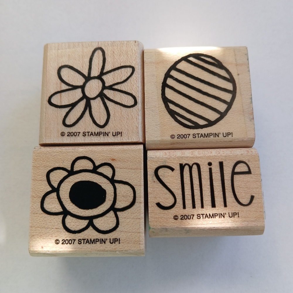 Stampin' Up! 2003 Fresh Fillers Wooden Rubber Craft Stamp Set 4